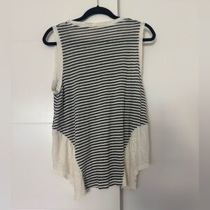 Stateside Blue and White Striped Flowy Tank Top